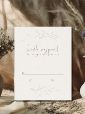 Rustic Ivory Wedding RSVP Mockup