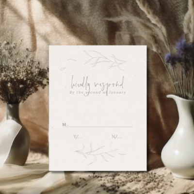 Rustic Ivory Wedding RSVP Mockup