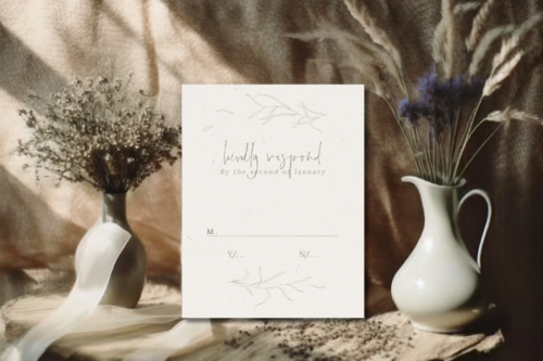 Rustic Ivory Wedding RSVP Mockup