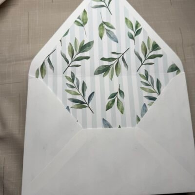 A7 Greenery striped envelope with liner