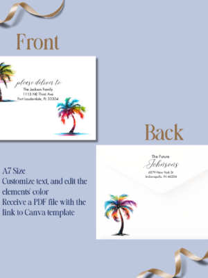 Tropical Palm Tree Preview of Envelope template