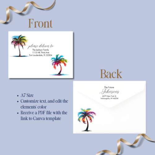 Tropical Palm Tree Preview of Envelope template