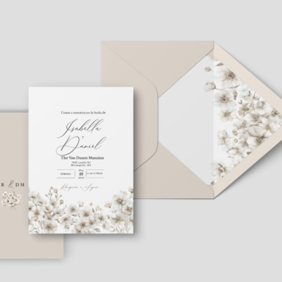 Classy Floral Wedding Invitation