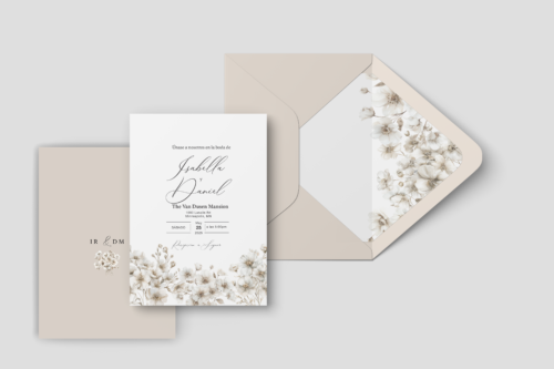 Classy Floral Wedding Invitation