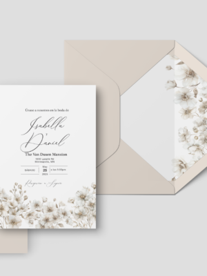 Classy Floral A7 Mockup Classy Floral Wedding Invitation