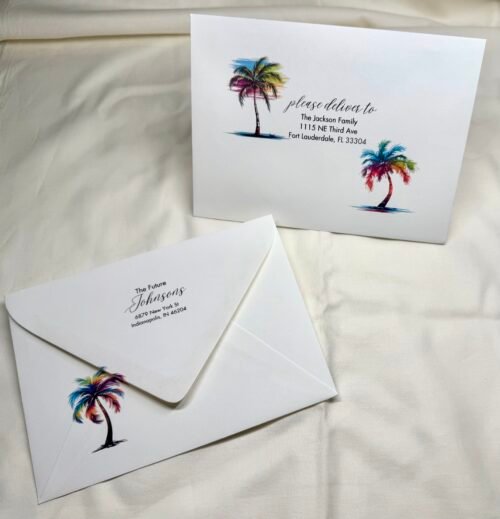 Tropical palm tree envelope