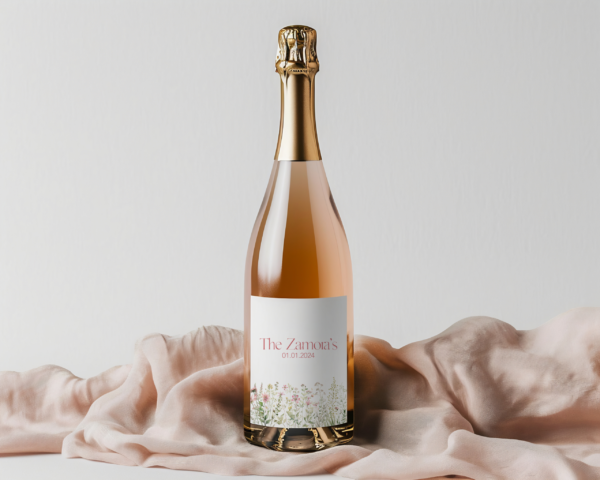 Wine Bottle Label- Wildflower Wine Bottle Label- Personalized Wine Bottle Label