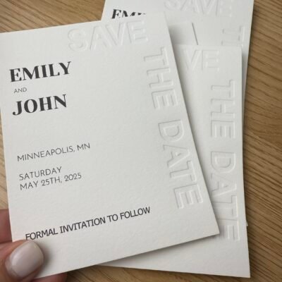 Blind Embossed Save the Date- Designs with Diana