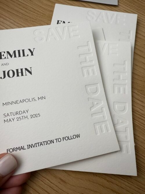 Blind Embossed Save the Date- Designs with Diana