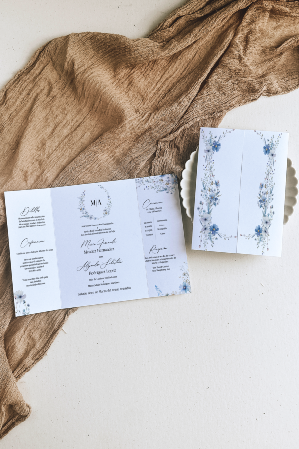Wedding rsvp, details, gatefold, monogram- Designs with Diana