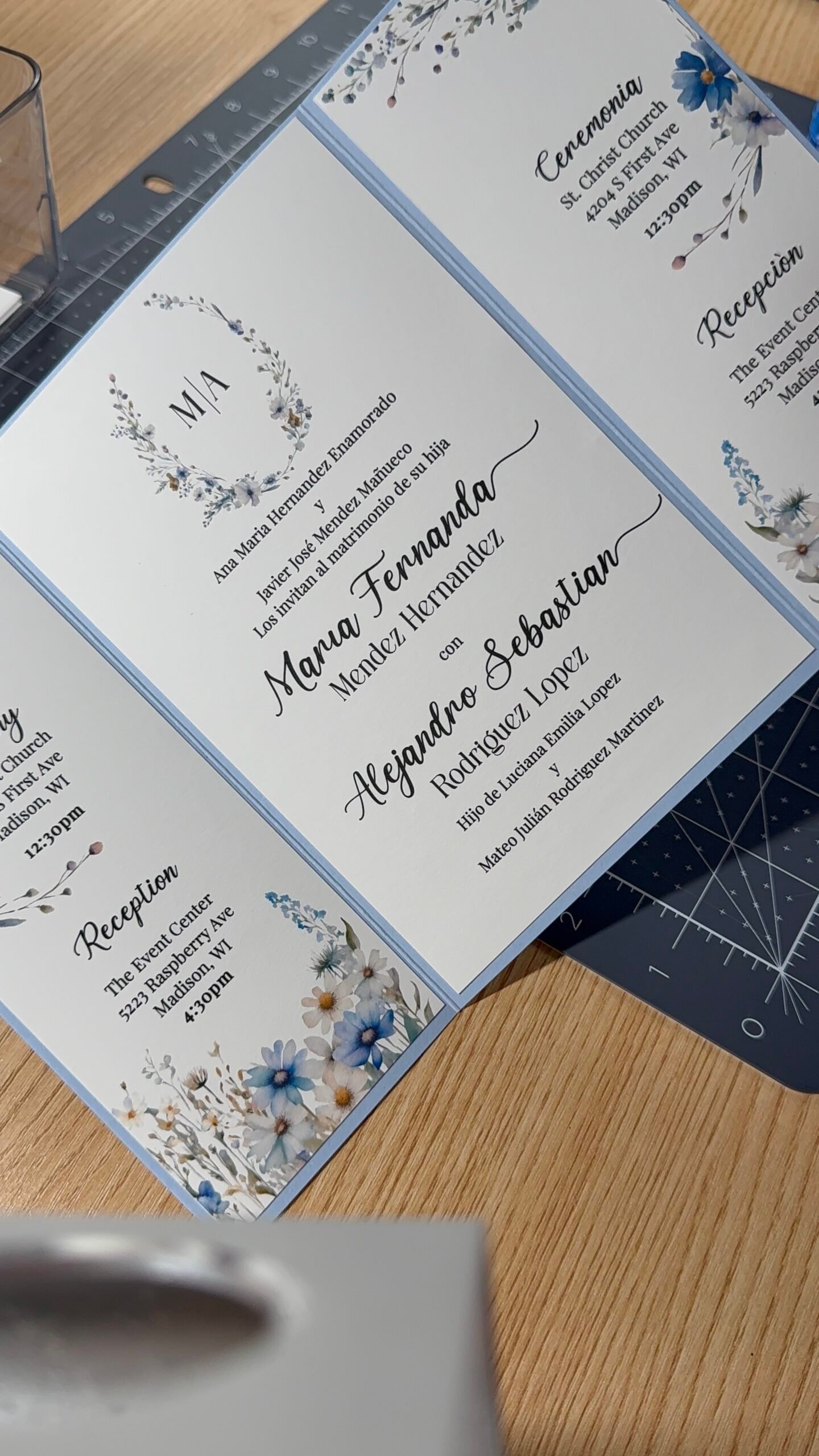 Trifold Wedding Invitation Digital Print - Designs with Diana
