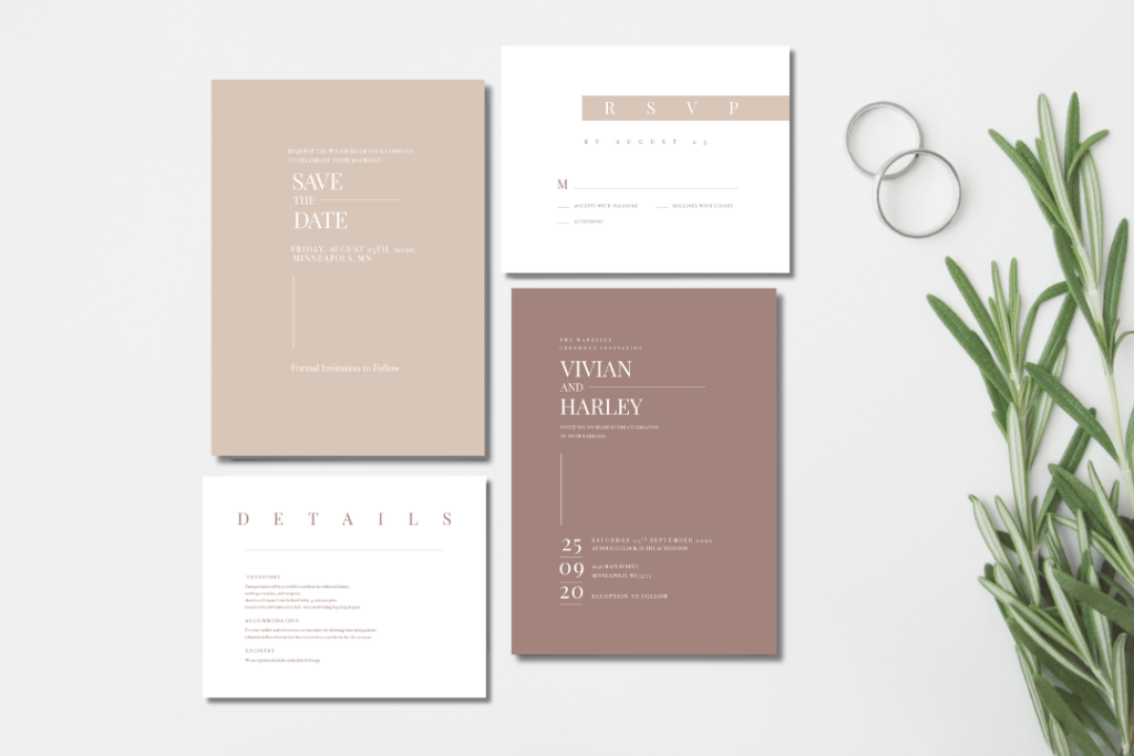 Minimal Brown Wedding Suite