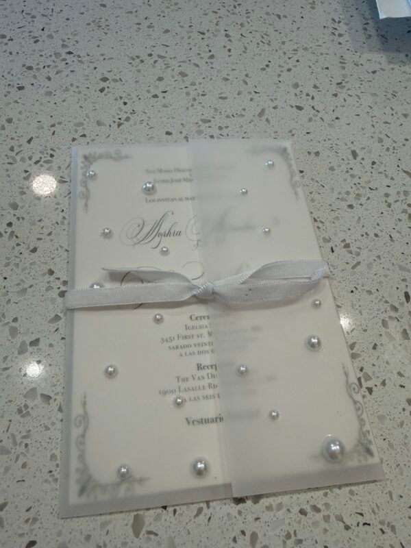 Pearl Vellum Wrap for Wedding Invitations - Designs with Diana