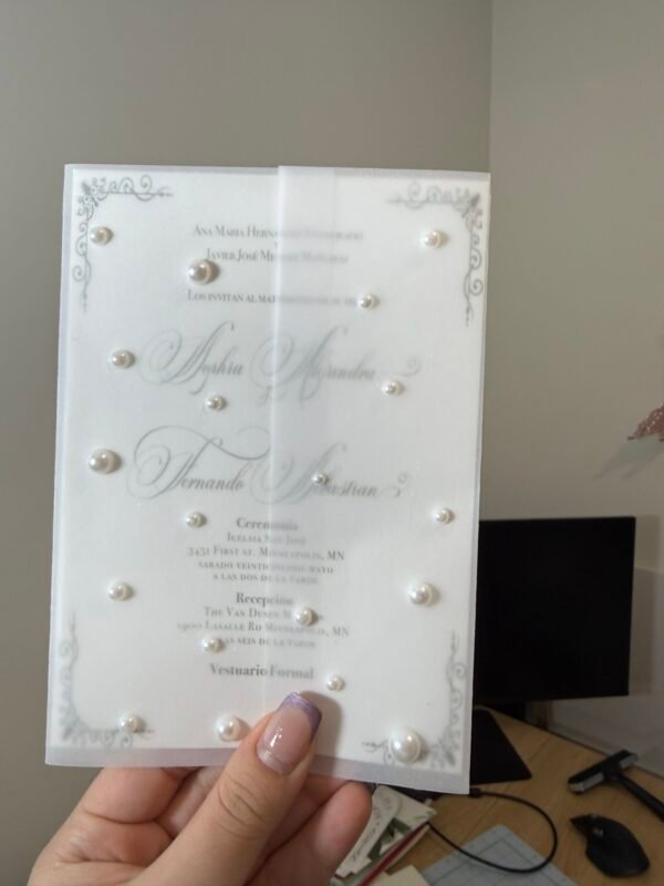 Pearl Vellum Wrap for Wedding Invitations - Designs with Diana