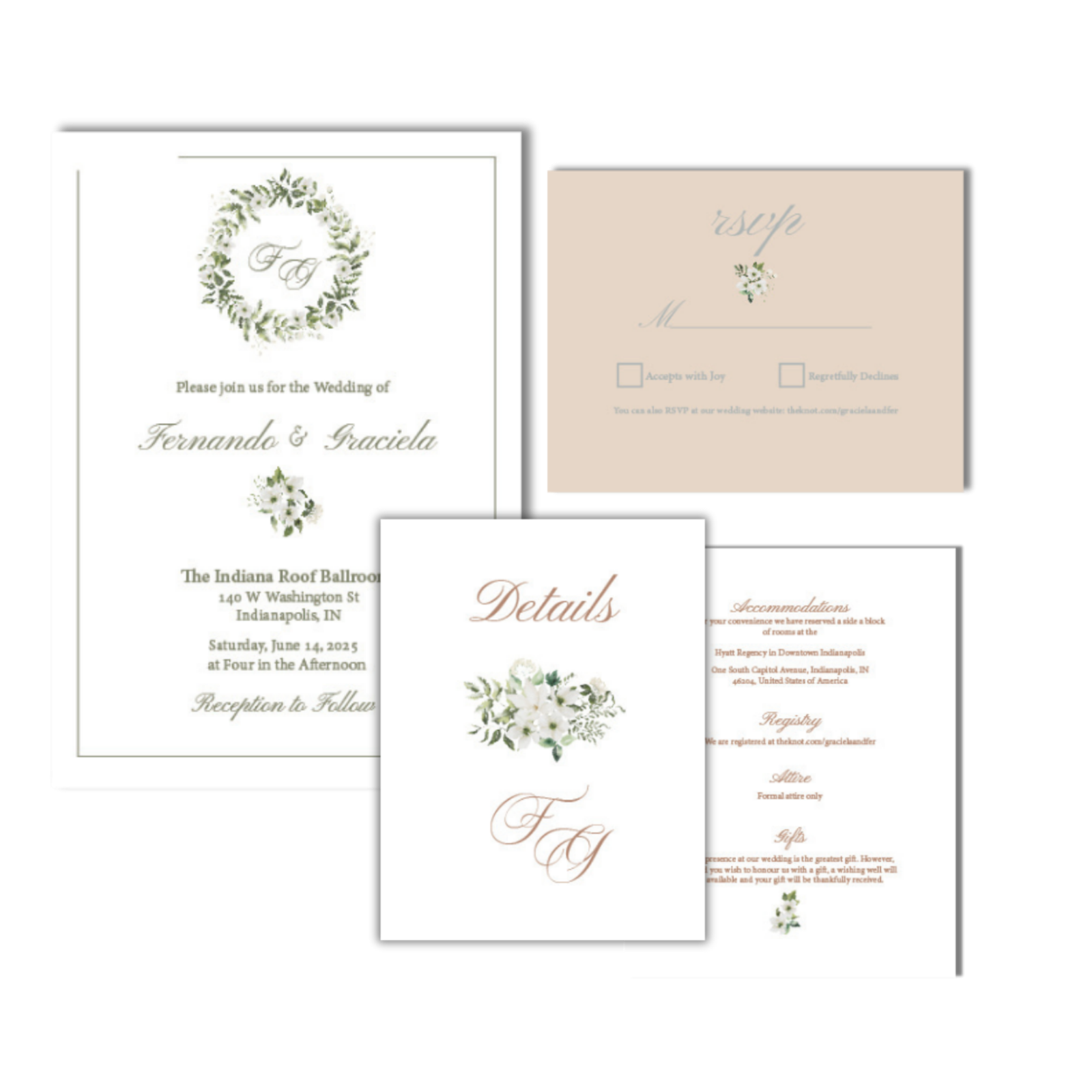 Home Monogram Wedding Invitation Suite - Designs with Diana