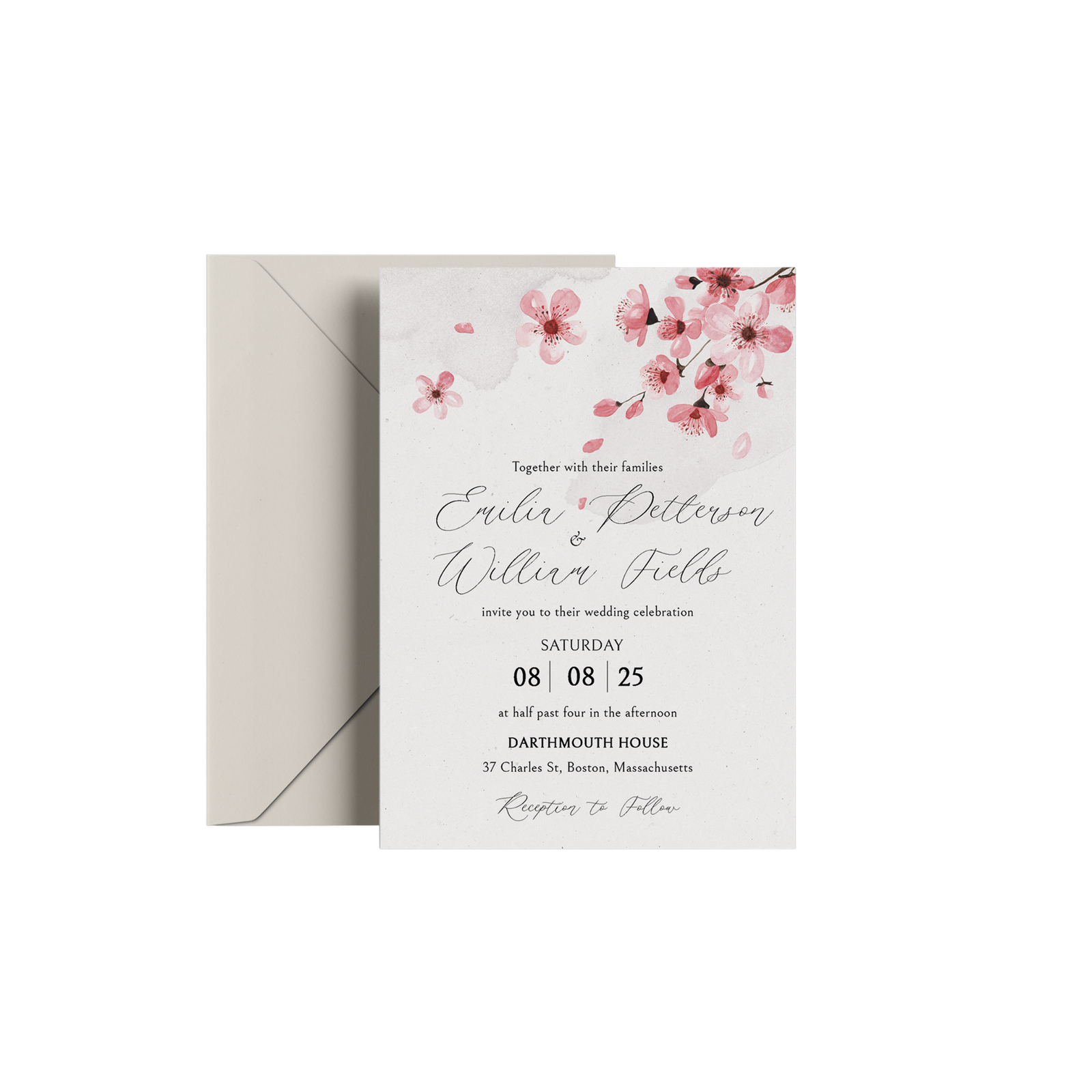 Home Cherry Blossom Wedding Invitation - Designs with Diana