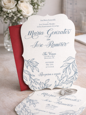 Elegant Traditional Wedding Invitation with envelope